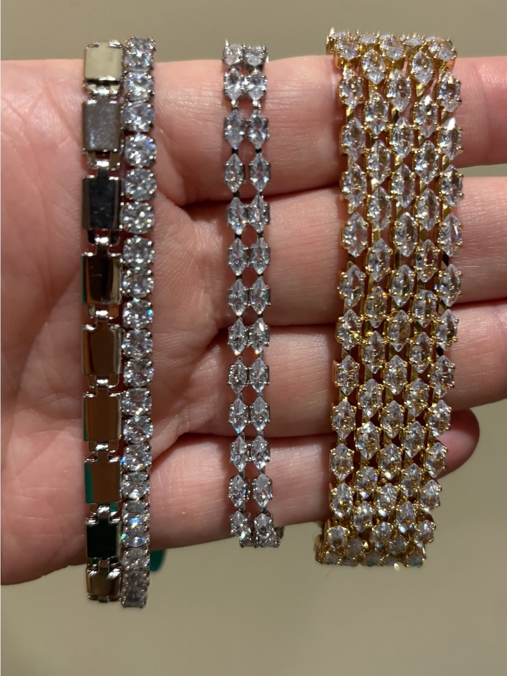 New Elegant Crystal Tennis Bracelets- Gold and Silver Options